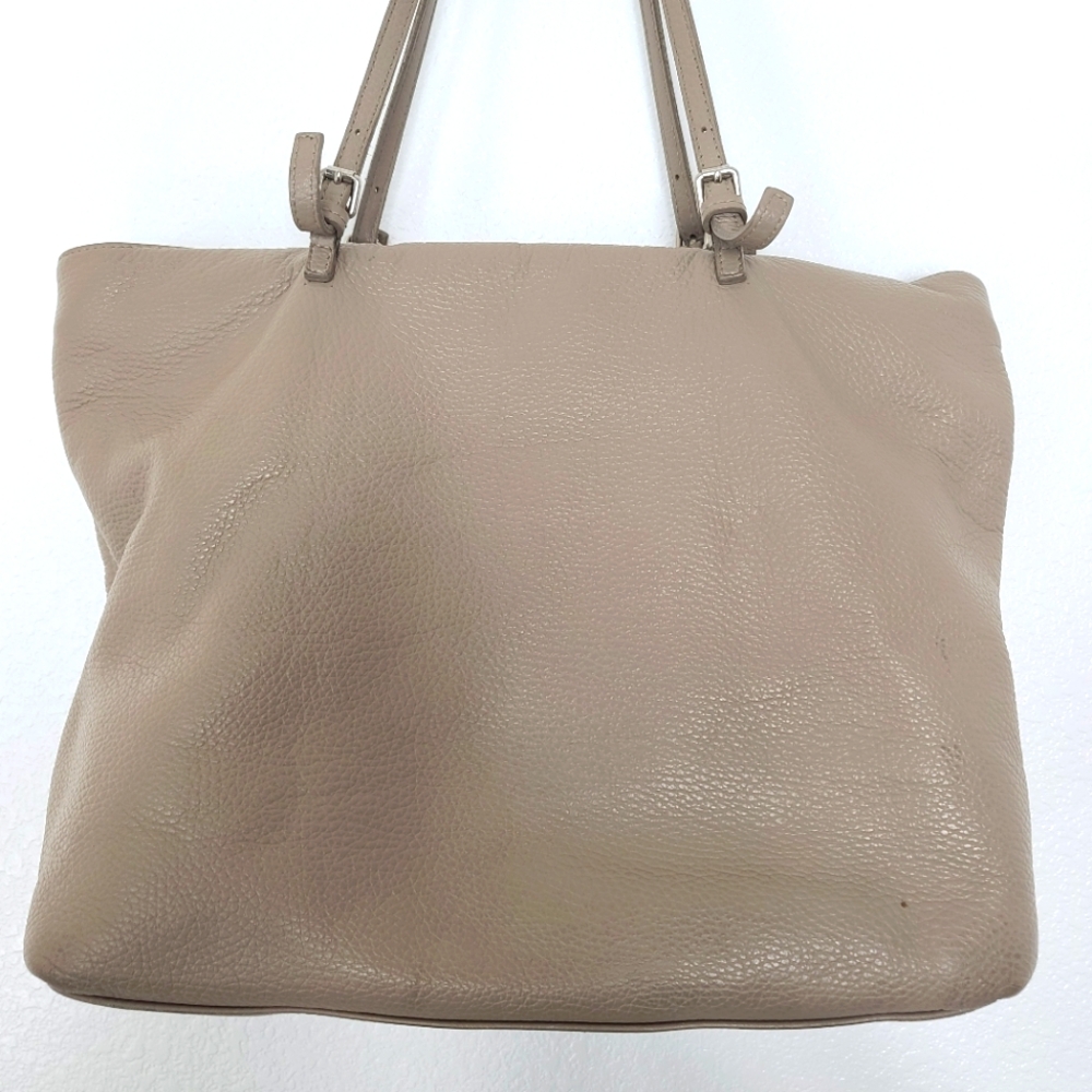 Vintage Furla Pebble Leather Neutral Tote Shoulder Bag - Picture 2 of 16